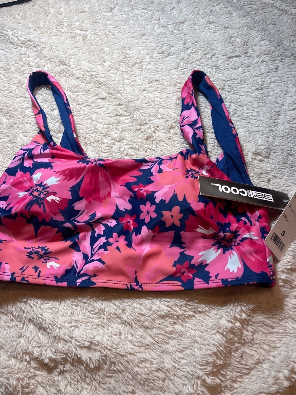 Pink & Navy Floral sports bra NWT